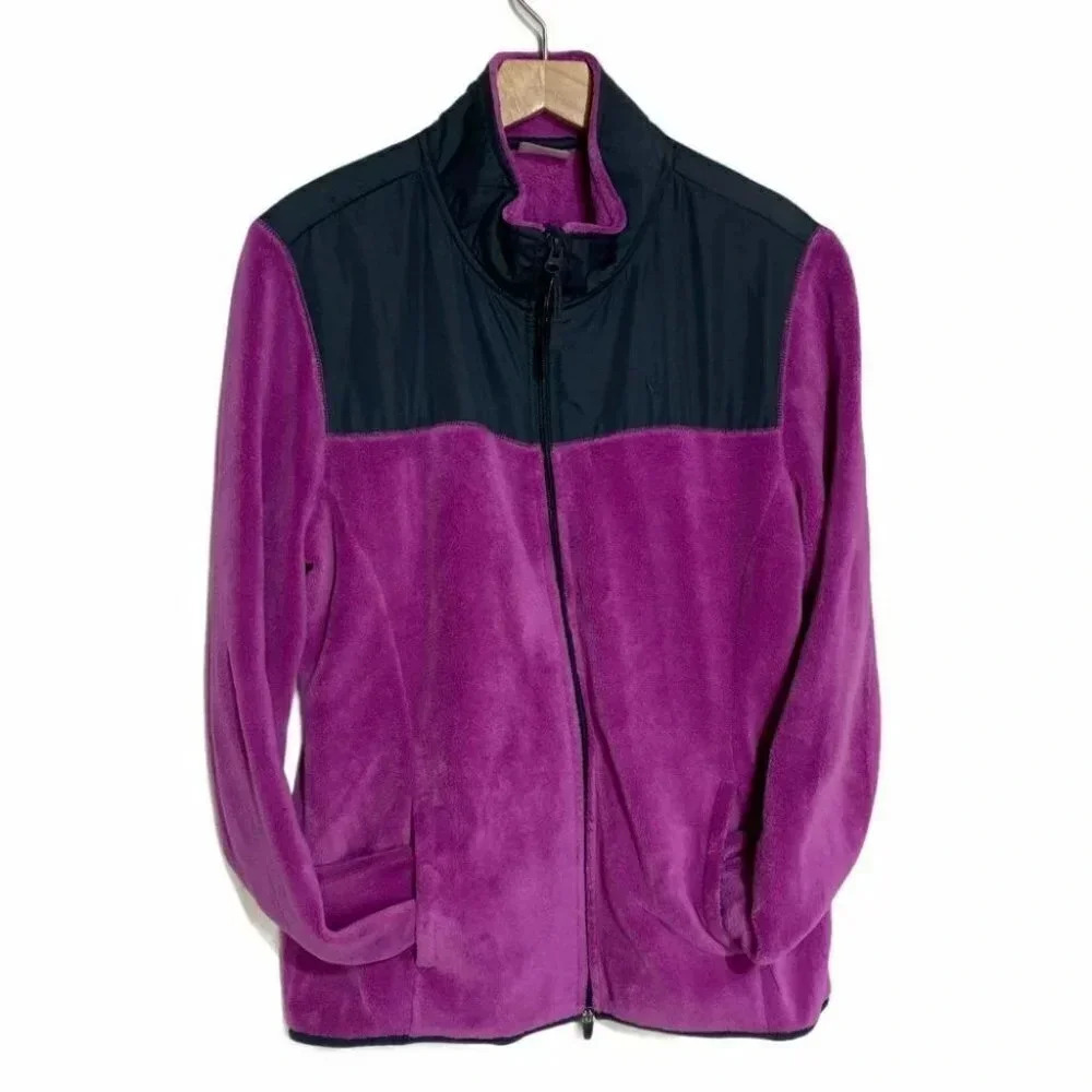 Danskin now 1X Purple/gray fleece full zip jacket
